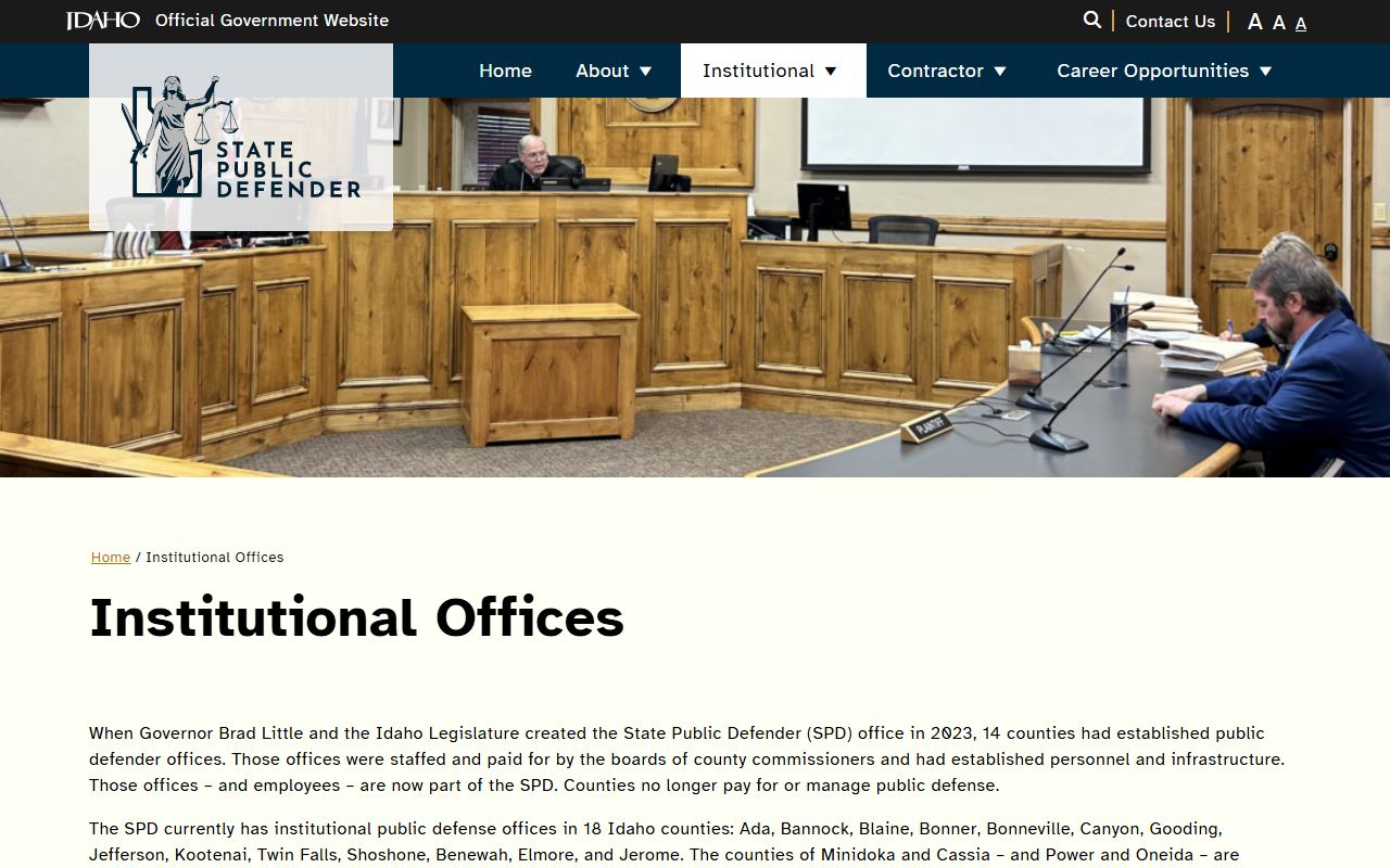Oneida County arrest records and court charges Idaho public defender office