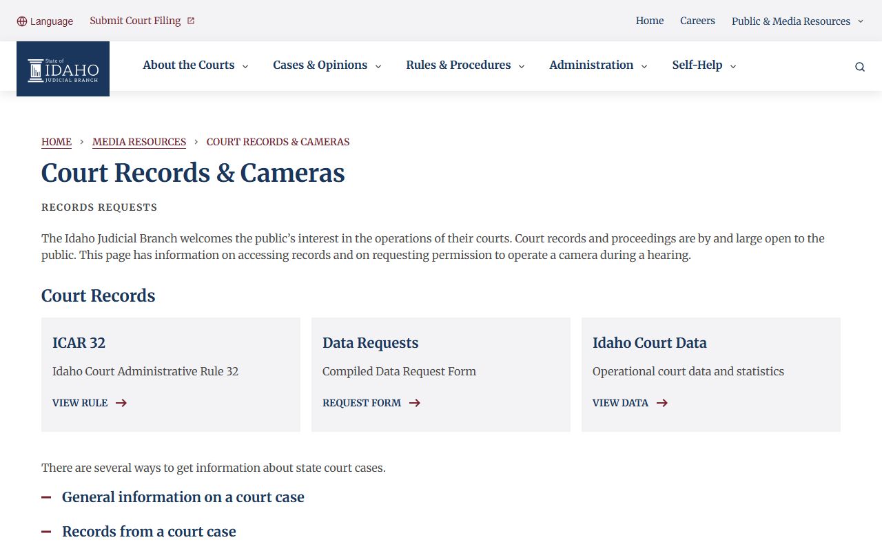 Oneida County court records Idaho court records and camera guidance