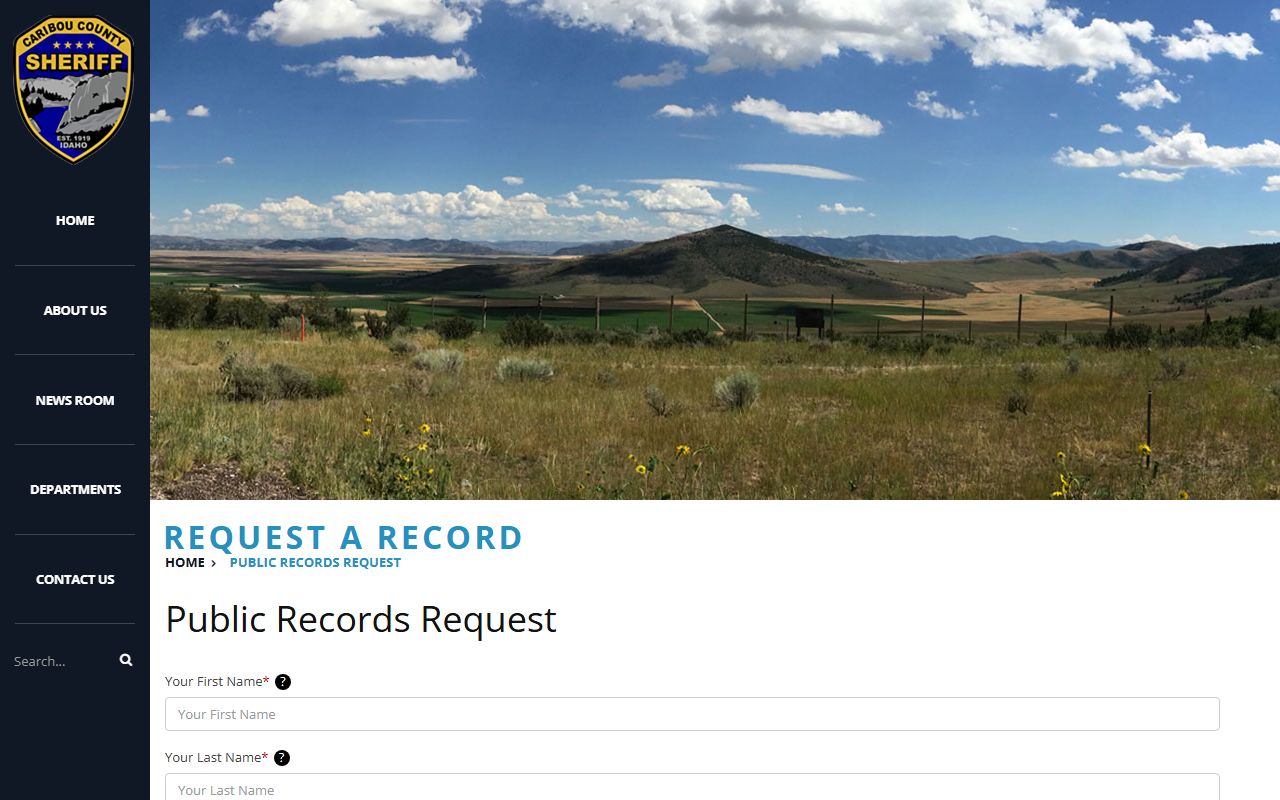 Oneida County inmate records Caribou County public records request form