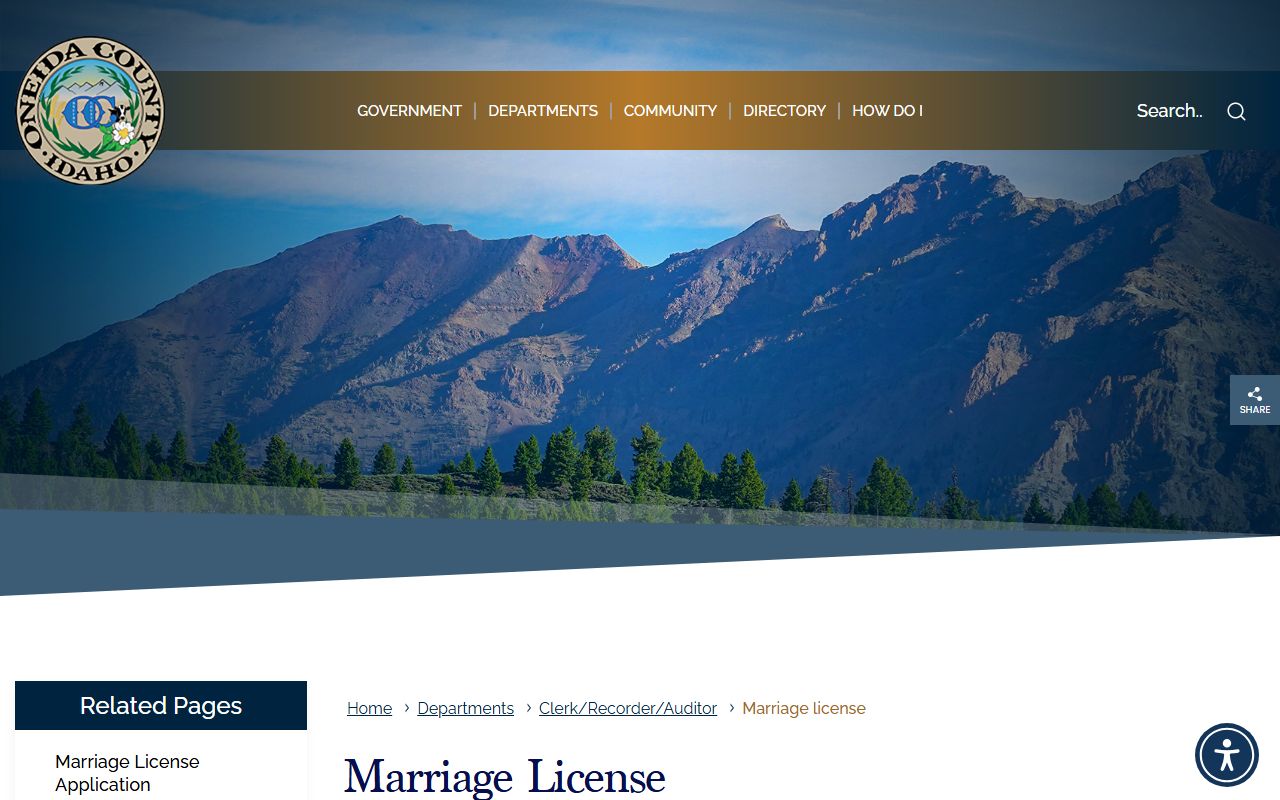 Oneida County marriage records marriage license page